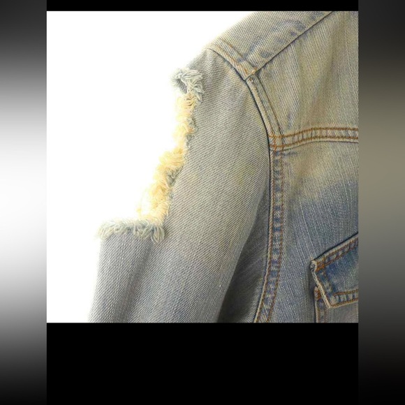 Men's OFF WHITE Logo Damaged light Denim Shirt/Light Jacket Size Large - Picture 13 of 15